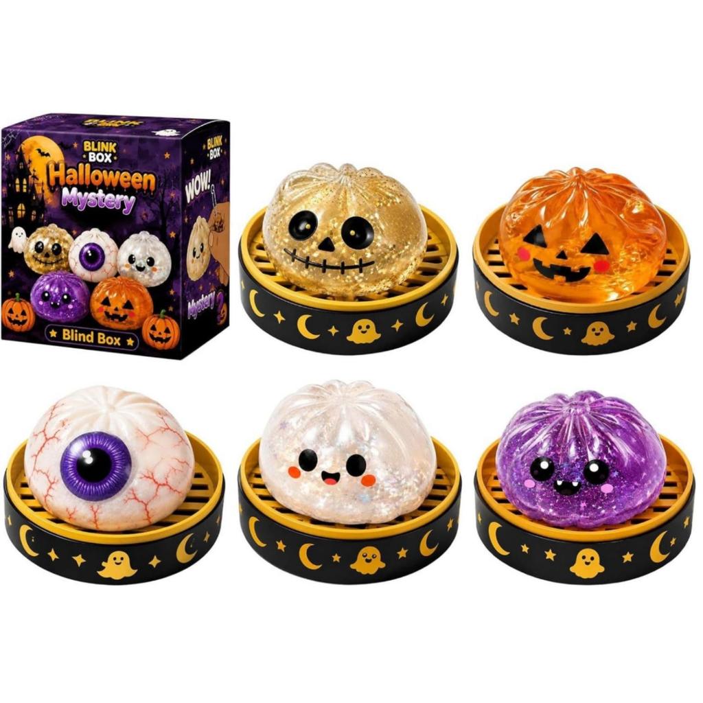5 Pieces Ghost Dumpling Squishy Spooky-Cute Desk Toy Satisfying for Party Favors