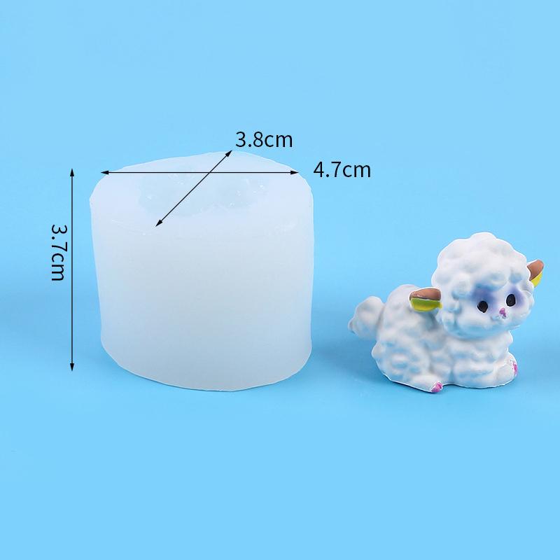 Cute Lamb Silicone Candle Mold Cartoon Sheep Epoxy Resin Crafts Plaster Animal Mould Diy Scented Candle Table Decor