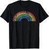 Rainbow Vintage Retro 60's 70's 80's Style Gay Pride Gift T-Shirt