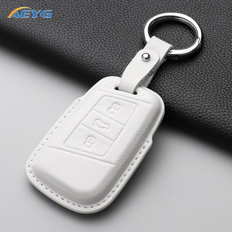 Leather Car Remote Key Case Cover Shell For Volkswagen Vw Magotan Passat B8 Golf For Skoda Superb A7 Key Chain Accessories