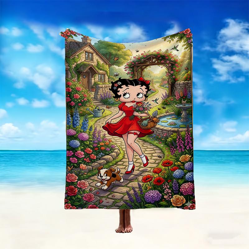 1pc Snug Betty Boop Blanket, Lightweight & Durable Print Blanket, Perfect for Home, Couch, Bed, Picnic, Travel, Office