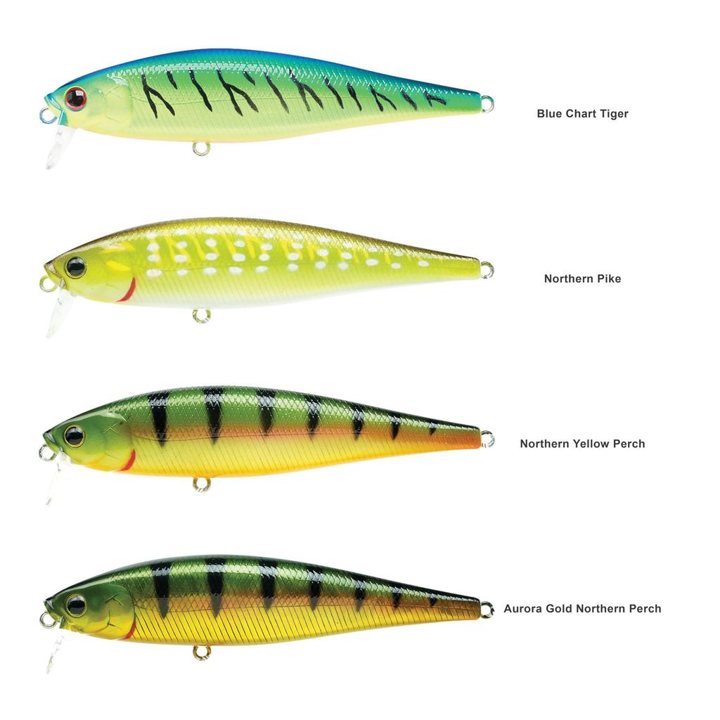 LUCKY CRAFT Pointer 100SSR Action Wobbling Freshwater Lake Bass Fishing Bait Blue Chart Jerkbait, Side-by-Side (128 Tiger)