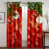 Veselé Vánoce Červený Sněhulák Stromeček Santa Claus Šťastný Nový Rok 2 panelové tenké stínící závěsy do obývacího pokoje Ložnice Háček Dekor