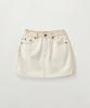 Seteo (W) Contrast Denim Mini Skirt Ecru