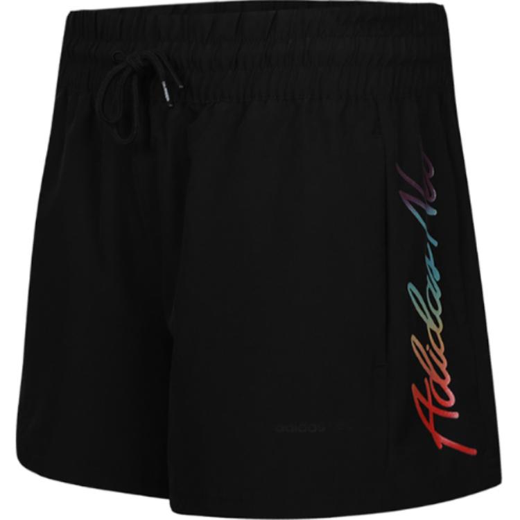 Adidas Neo Comfortable Lace-Up Skin-Friendly Five-Point Casual Shorts Women shorts Black FK9934