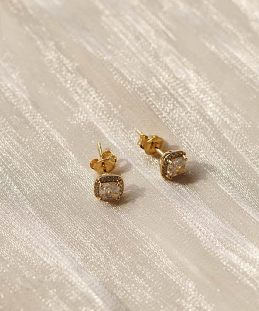 Alleun Silver 925 Square Cubic Point Silver Earrings Bold