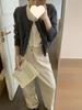 Korean Autumn Style Color-Block Omelet Egg Roll Sweater