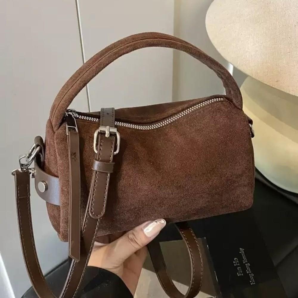 Luxury Mini Size Shoulder Bag PU Leather Matte Suede Pillow Bag Frosted Surface Women's Handbag Daily Use