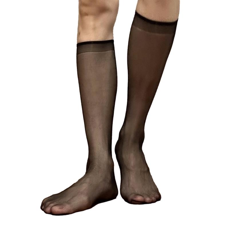 Mens Sheer Business Dress Socks Long Over the Calf Dress or Work Socks Nylon Dress Socks Knee Highs Dress Socks Gifts