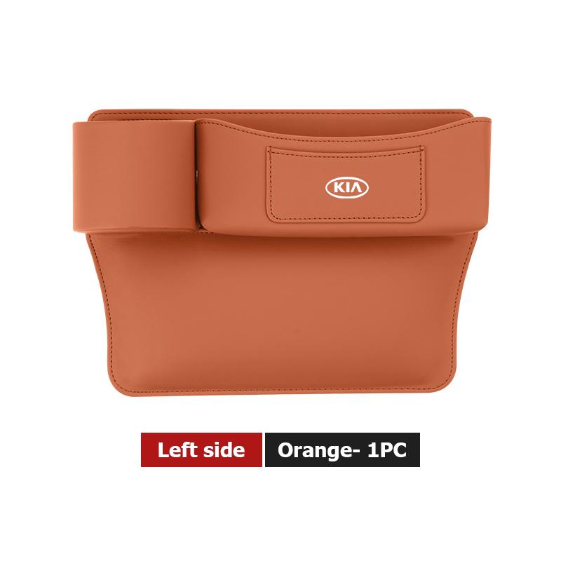 For KIA Leather Car Seat Crevice Storage Box Seat Slit Gap Organizer Bag K5 K2 Rio Optima Sportage Venga Sorento Stonic ForteZF8