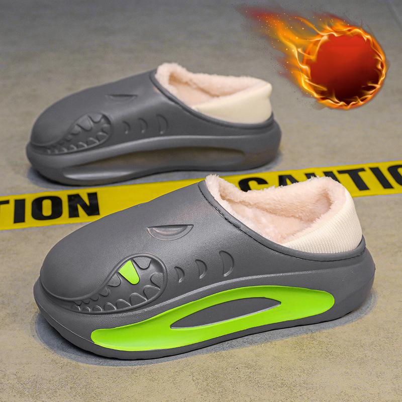 

Новые EVA Тапочки Зимние Мужские Тапочки Теплые Противоскользящие Пушистые Тапочки Для Пары Лаконичные Домашние Хлопковые Туфли Повседневные Пушистые Шлепанцы 46-47 серый