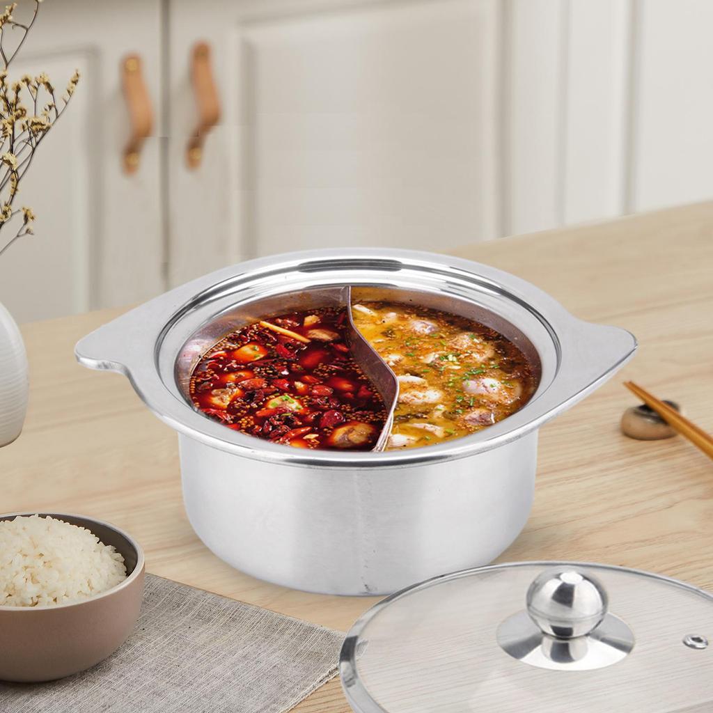 Shabu Shabu Divider Hot Pot Gas Stockpot Cooking Pot for Kitchen Travel