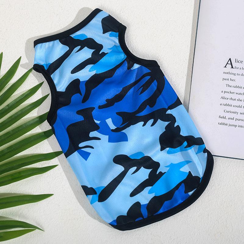 

Dog Clothes Pet Sun Protection Clothing Summer New Camouflage Vest Cat Thin Vest Medium-sized Dog Pet Clothes Breathable S