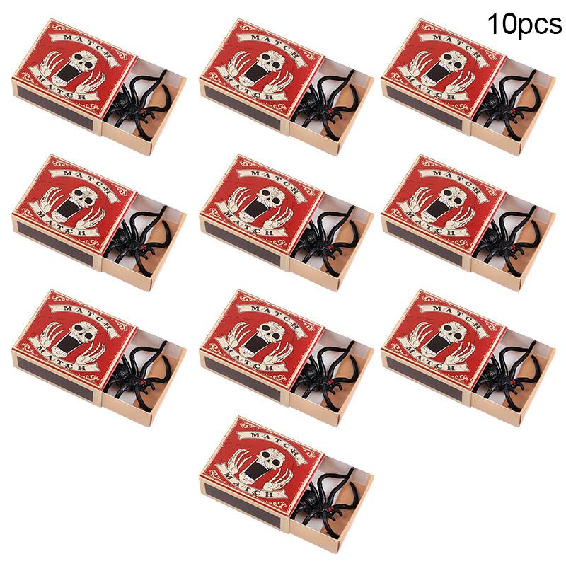 2-10Pcs Trick Spider Funny Scare Box Halloween April Fools' Day Props Prank Toys Adults Kids Halloween Party Gift Decorations
