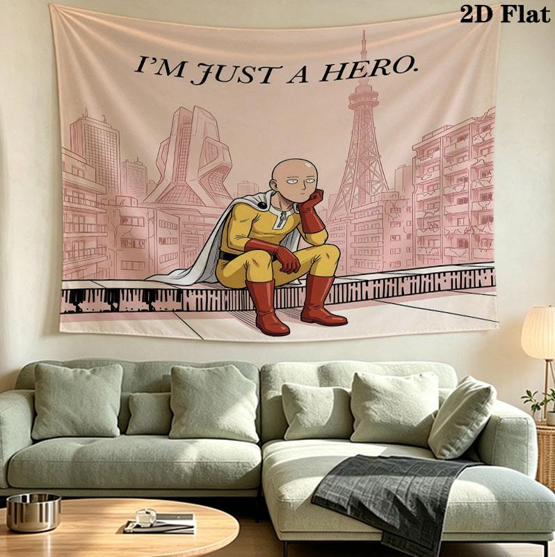 Onepunch Man Wandteppich Ästhetisches Wandbehang Gedruckter Stoffdecke Dekorative Wandteppiche Für Schlafzimmer Wohnzimmer Heimdekoration