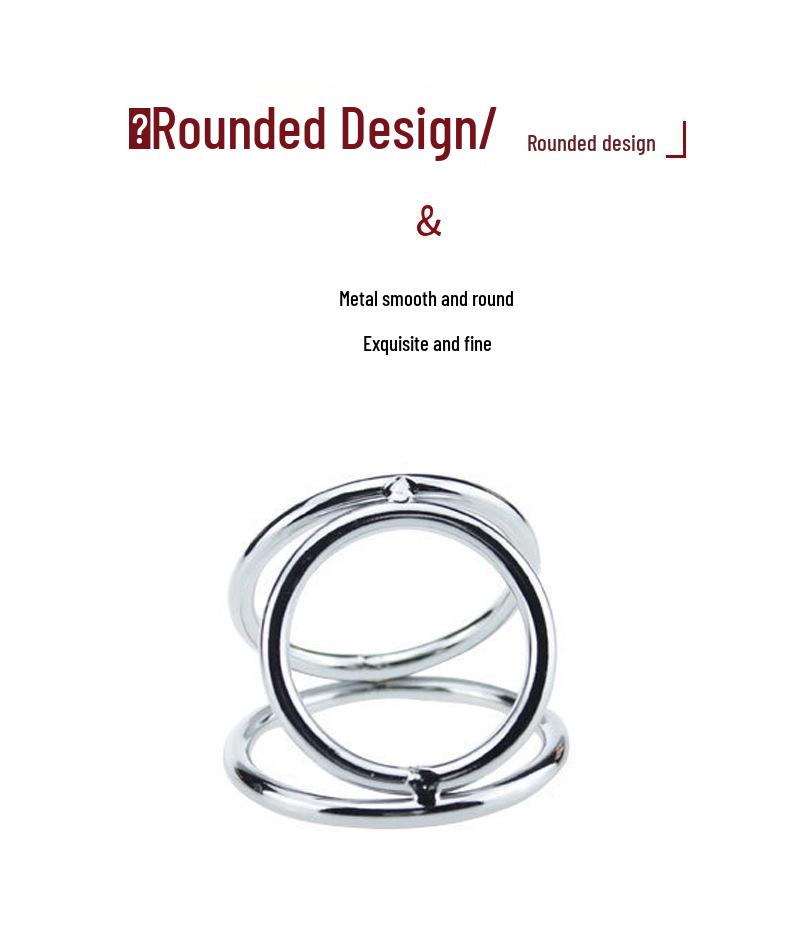 Men's Triple Restraint Metal Cock Ring Set - BDSM Erotic Device
