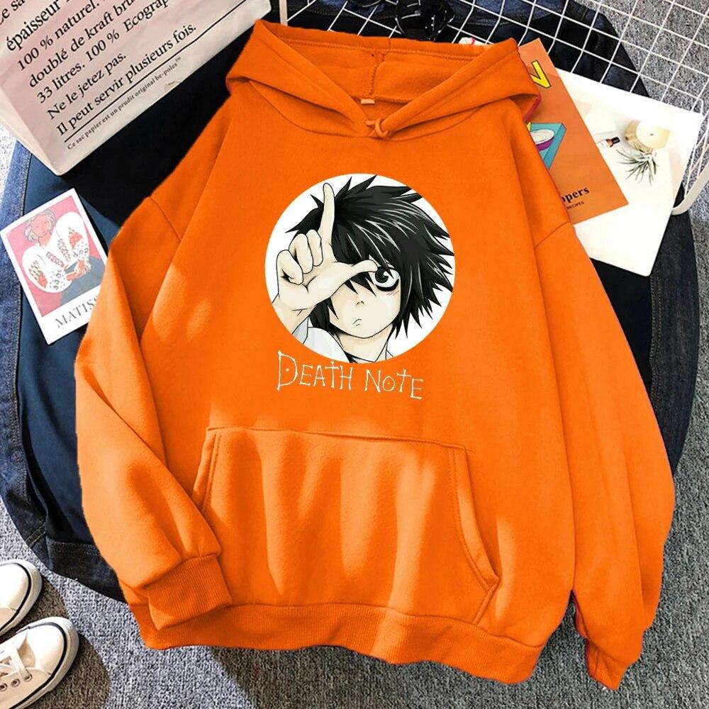 Popular Japanese Unisexga Death Note L·Lawliet Hoodies Unisex Anime Hoody Fashion Streetwear Loose Oversize Sweatshirts Fleece Clothes