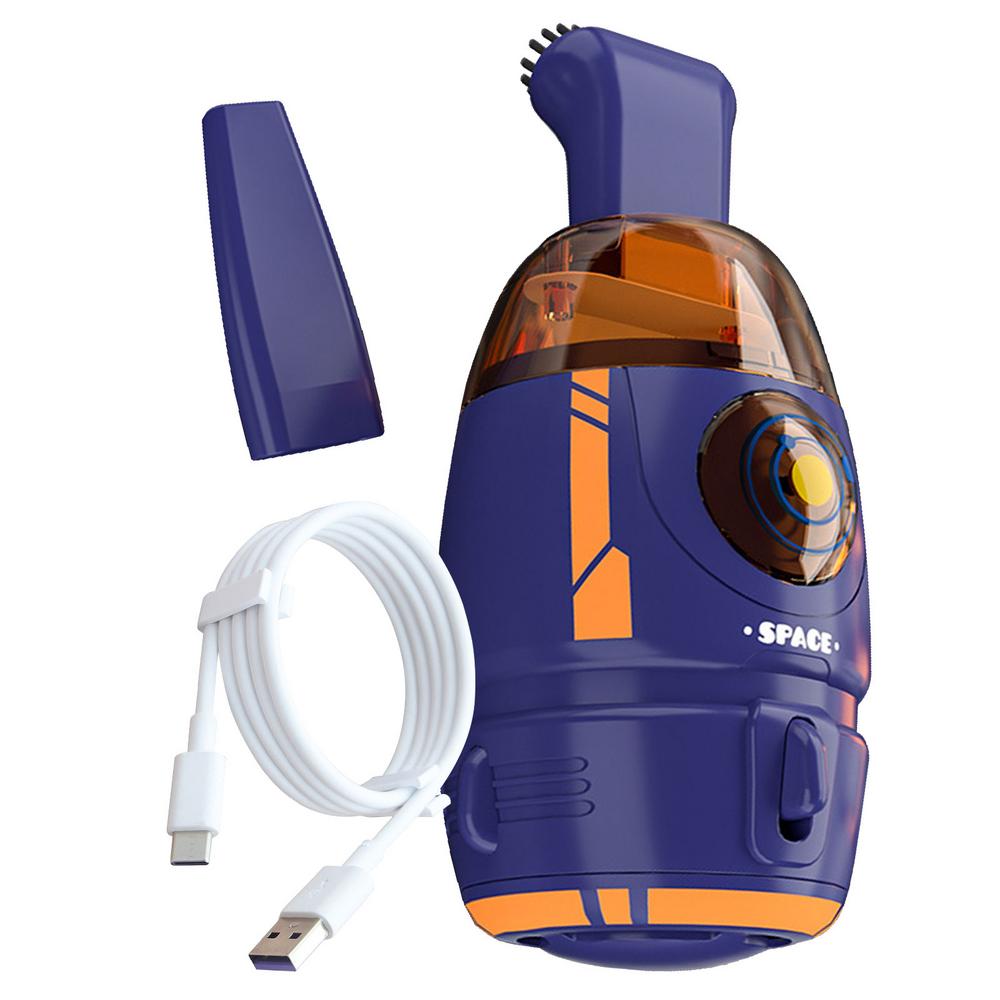 Portable Desktop Dust Cleaner Cartoon Rocket Vacuum Cleaner Multi-Functional Desktop Cleaning Too For Removing Debris Paper