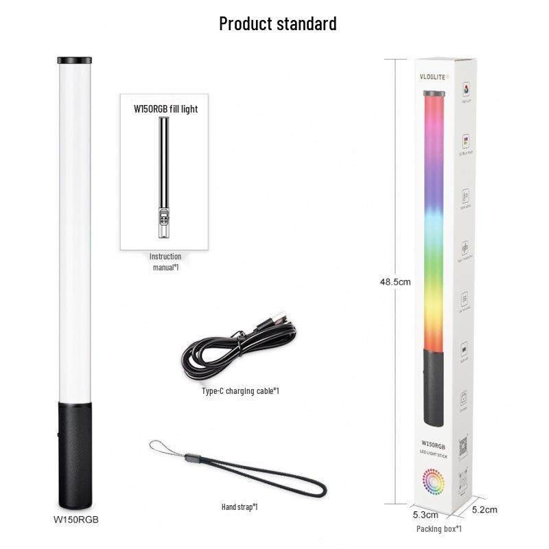 8VLOGLITE W150RGB LED Handheld Light Stick for Night and Portrait Photography, Live Broadcasts, and Video Shoots