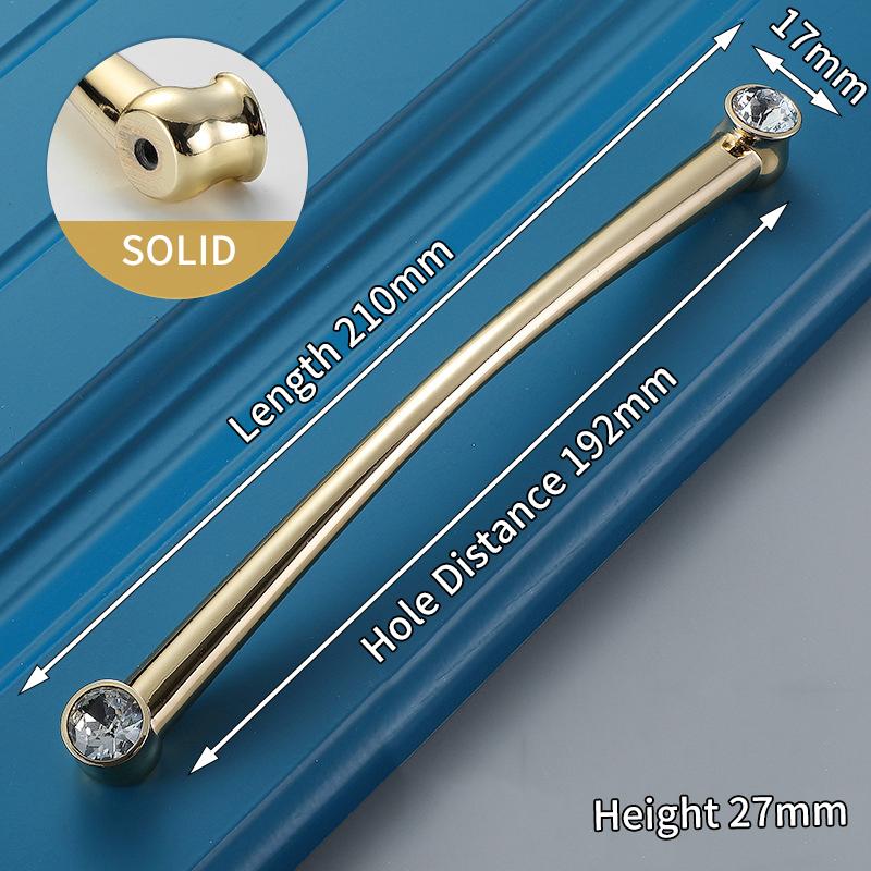 KAK Crystal Gold Cabinet Knobs and Handles Gold Shoebox Closet Door Drawer Knobs Wardrobe Pulls Pullers with Screws Hardware