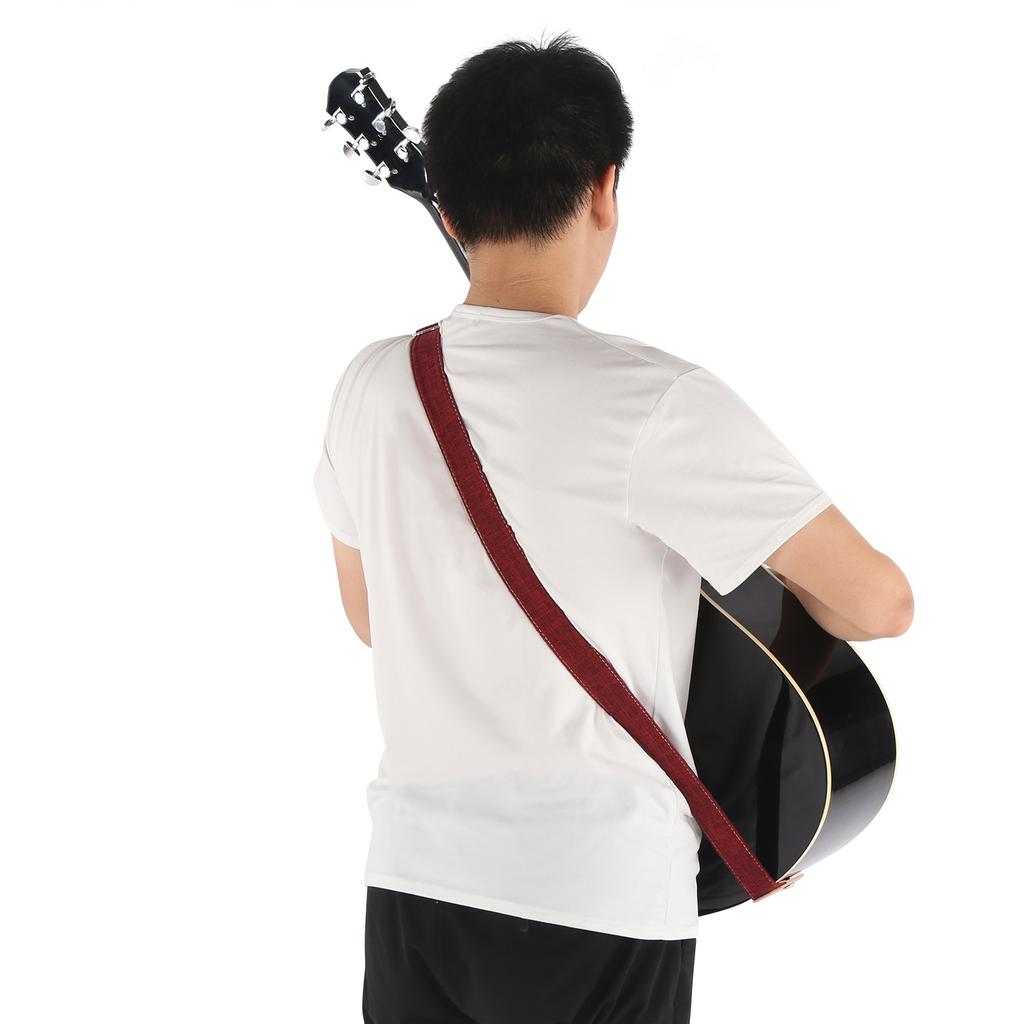 Ukulele Strap Cotton and Linen Belt with Sliding Buckle End Button Accessories