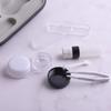 1 Pcs Leather Reading Glasses Case Double Interlayer with Mirror Metal Lens Case for Kit Box Dual Purpose Dual Use
