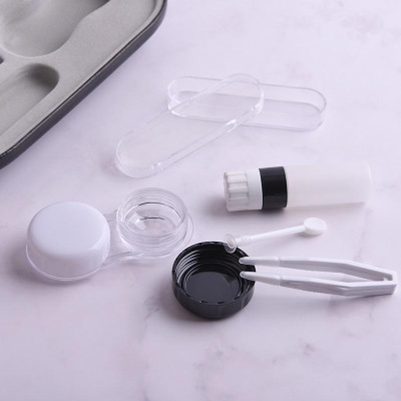 1 Pcs Leather Reading Glasses Case Double Interlayer with Mirror Metal Lens Case for Kit Box Dual Purpose Dual Use