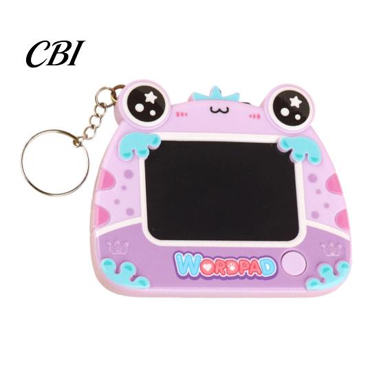 Wiederverwendbares Schreibblock Mini Zeichenbrett Schlüsselanhänger für Kinder, Cartoon Frosch mit Schlüsselring, Hängendes Kritzel Skizze Schultasche LCD Tablet Anhänger