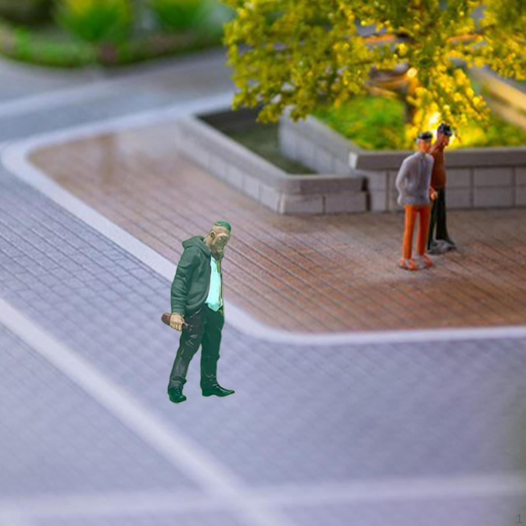 1/64 Miniatur Straße Mini Räuber Kleine Menschen Modell für Zuglayout Szene Schreibtisch