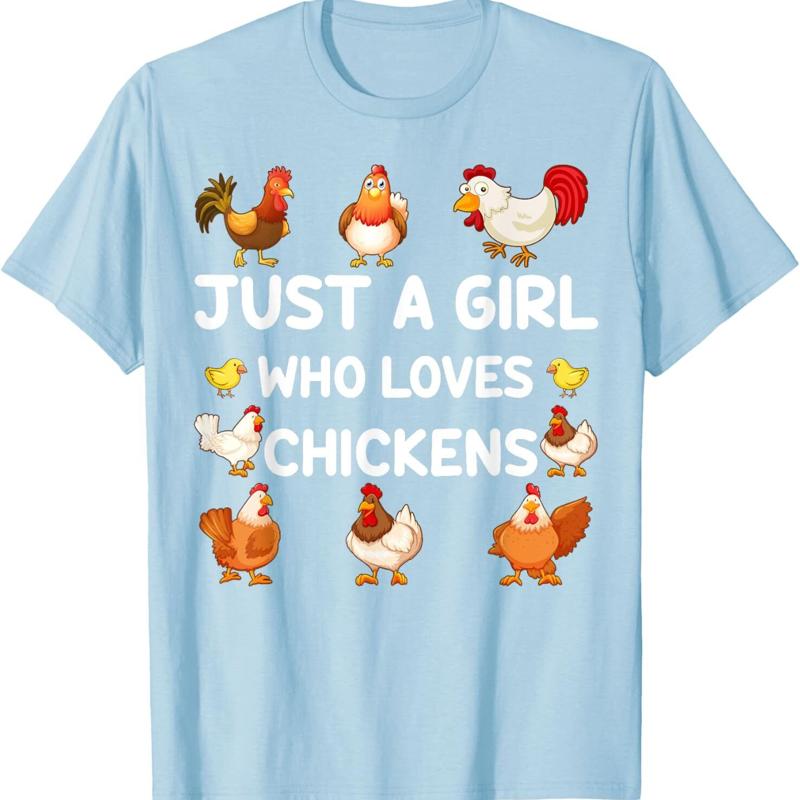 Enfants fille qui aime les poulets coq enfant en bas age dr?le poulet t-shirt S