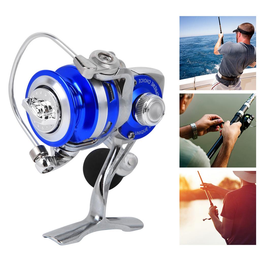 All Metal Mini Ice Winter Rock Sea Fishing Lure Spinning Reel Fishing Ling Wheel Tackleblue silver