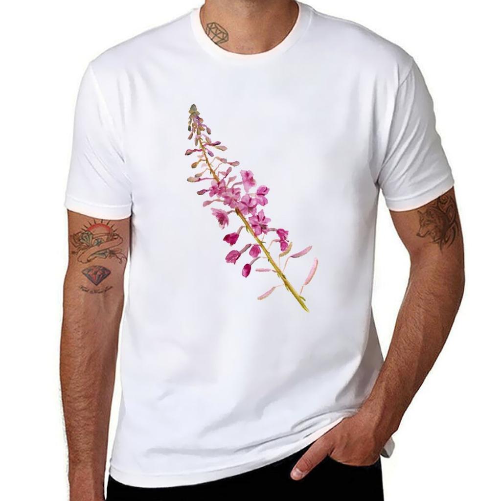 Flowers Of Fireweed Tshirt Active Sports Short Sleeve Cotton Shirt