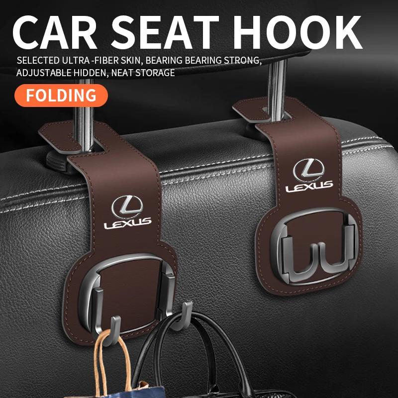 Car Headrest Hook Premium Suede Rear Seat Hanging Dual Hook For Lexus GS IS LS500h ES260 ES300h RX350h NX260 UX260 LM LC RZ450e