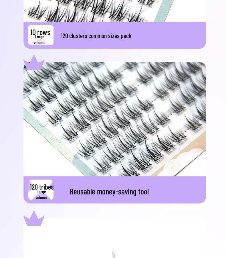 Lazy Trilogy Sunflower False Eyelashes: Pure Wild Fox Series, Little Devil & Small Flame Lower Lashes.