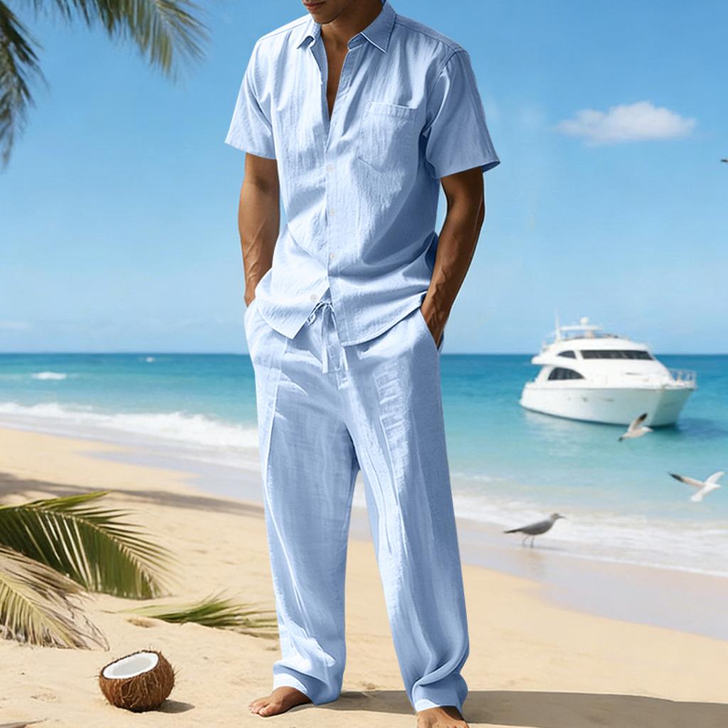 Men's Casual Hooded Short-Sleeve Two-Piece Set – Summer Loose, Breathable Outfit
