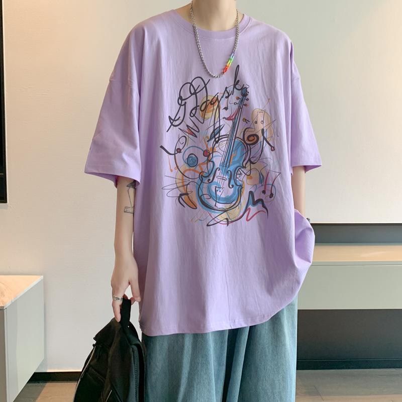 Unisexs Cotton Tshirts White 5XL Unisexs Oversized T Shirt Summer Casual Wear Artistic Illustration Print Tee Shirts for Unisex Clothes