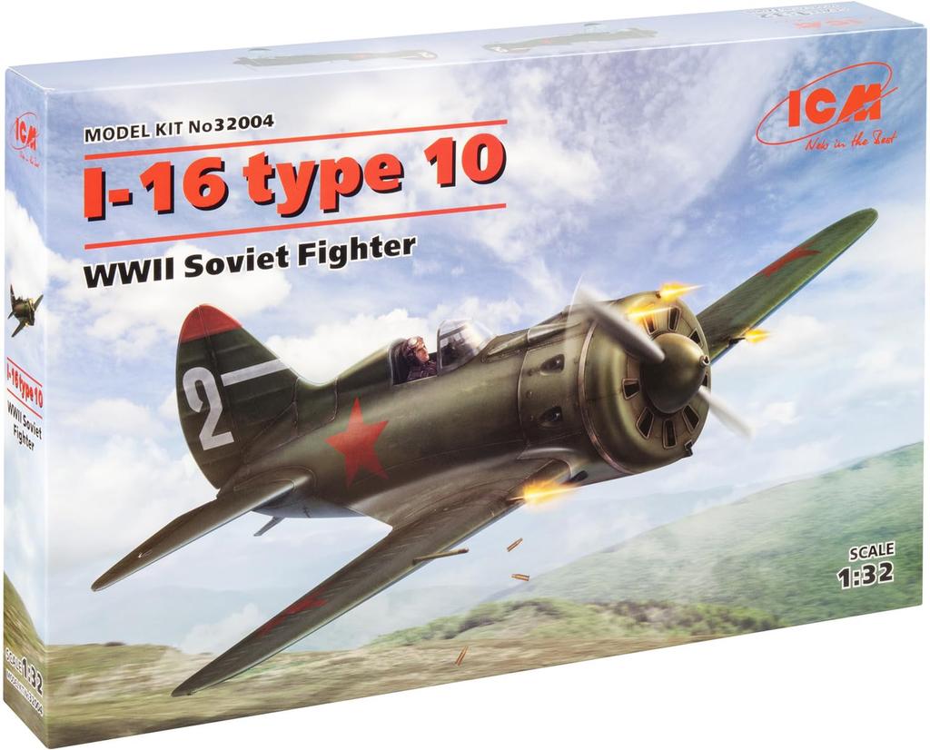 ICM 1/32 Soviet Air Force Polikarpov I-16 Type 10 Plastic Model Kit 32004