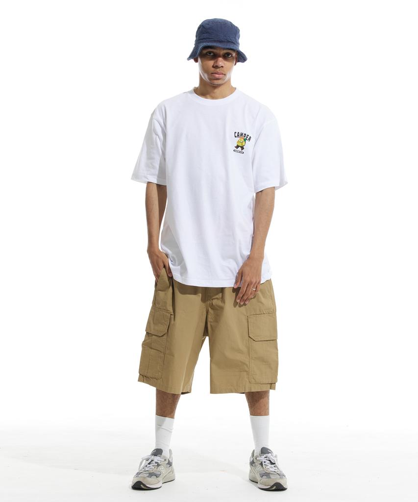 CREAM SODA LAB Camping Club Small Logo Short Sleeve T-Shirt White Lime