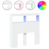 VidaXL Armoire Tête de Lit avec LED, Tête de Lit avec Compartiment, Meuble de Rangement Chambre à Coucher, Accessoire de 839182