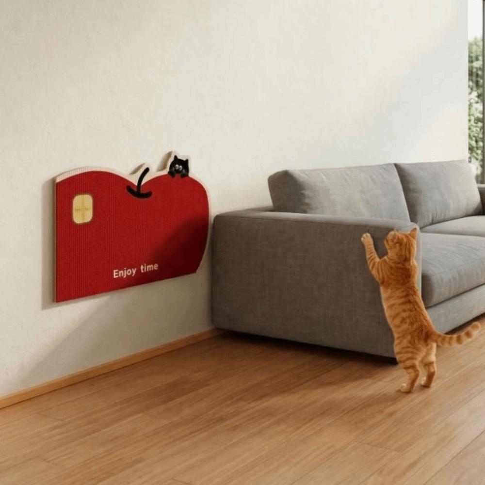 Felt Cat Scratcher Cartoon Scratching Pad Self-adhesive Cat Scratch Sticker  for Couch Walls