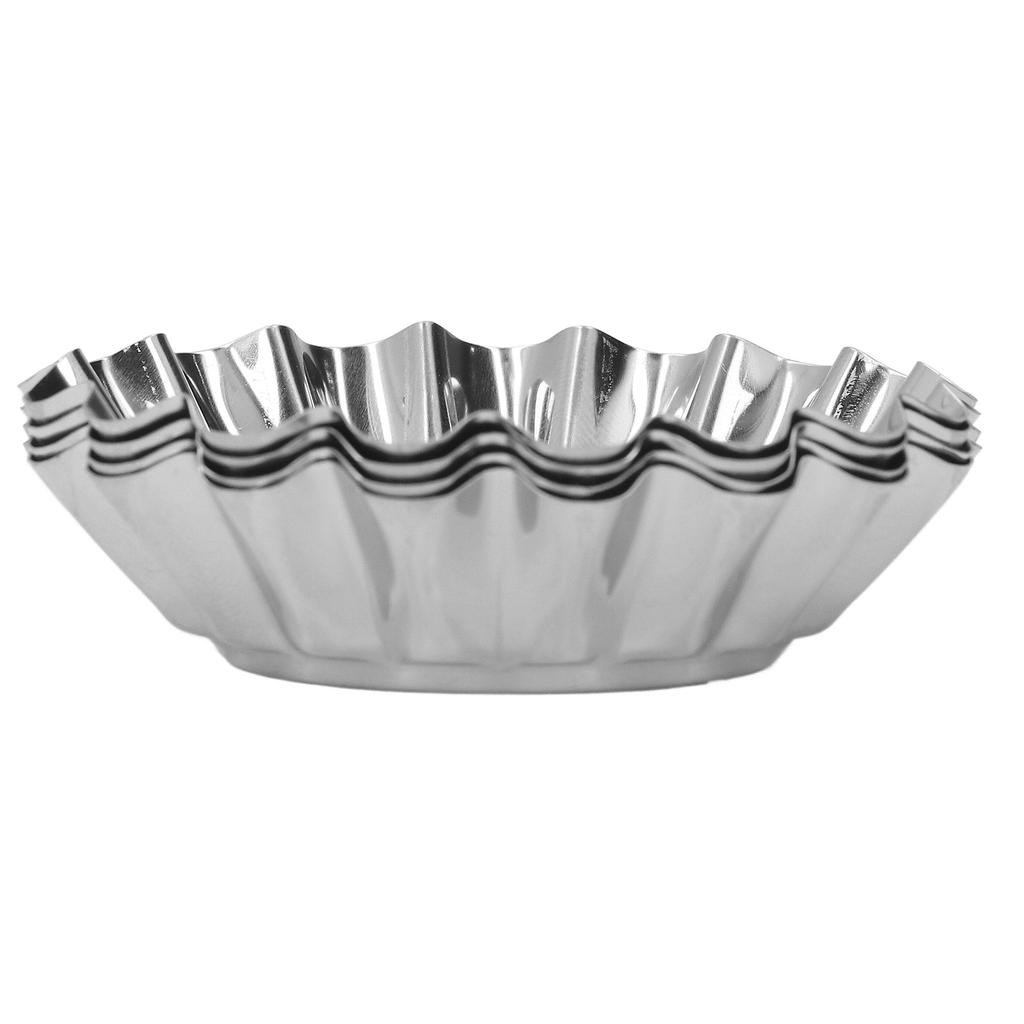 12Pcs Egg Tart Mold Mini Round Cupcake Pan Stainless Steel Tool Set Kit for Baking