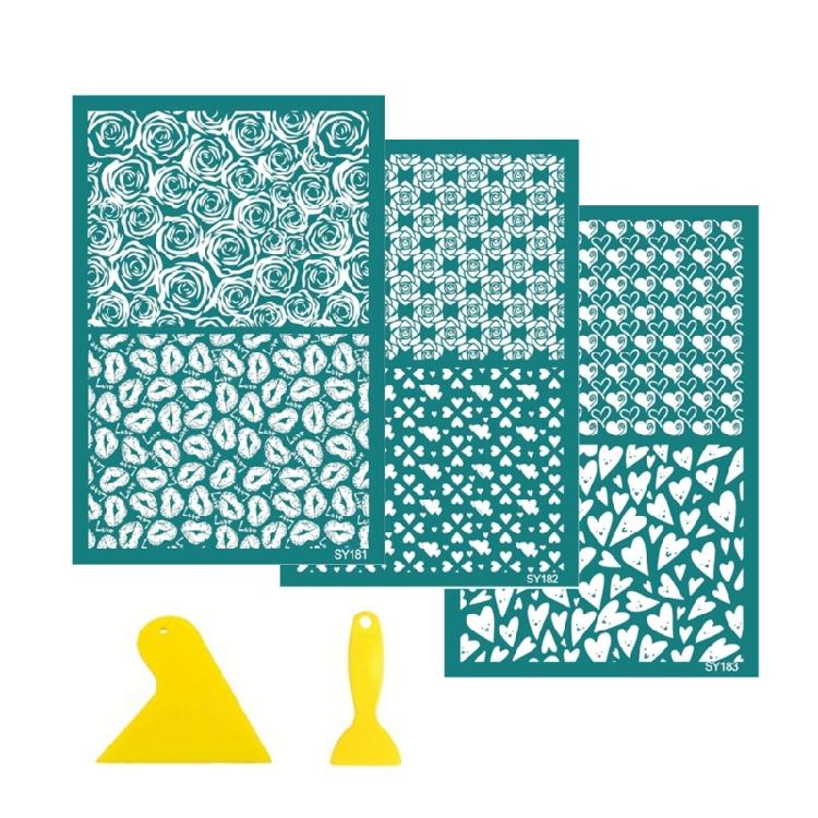 Valentines Day Silk Screen Stencils Reusable Earrings Screen Printing Stencils Lovely Heart Mesh Transfers Stencils