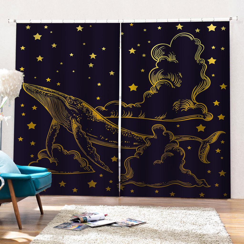 Green Forest Elf Lantern Curtains for The Bedroom Window Fabric Curtain for Living Room Left and Right Biparting Open 2Panel