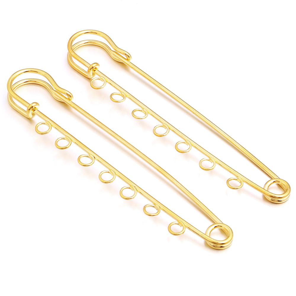 5-10pcs/lot Gold Safety Pins Brooches Blank Base Brooch Pin with Holes Fasteners Pin For DIY Jewelry Making Supplies Accessories