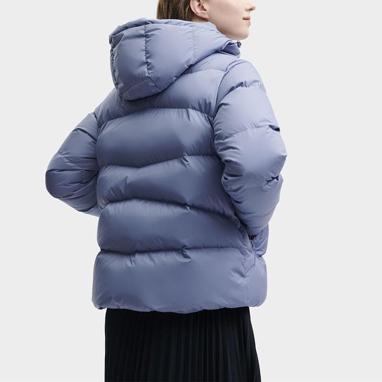 Fila Heritage Series Solid Color Hooded Casual Down Jacket Women Outerwear Medium-Purple-Blue F11W348916F-BU