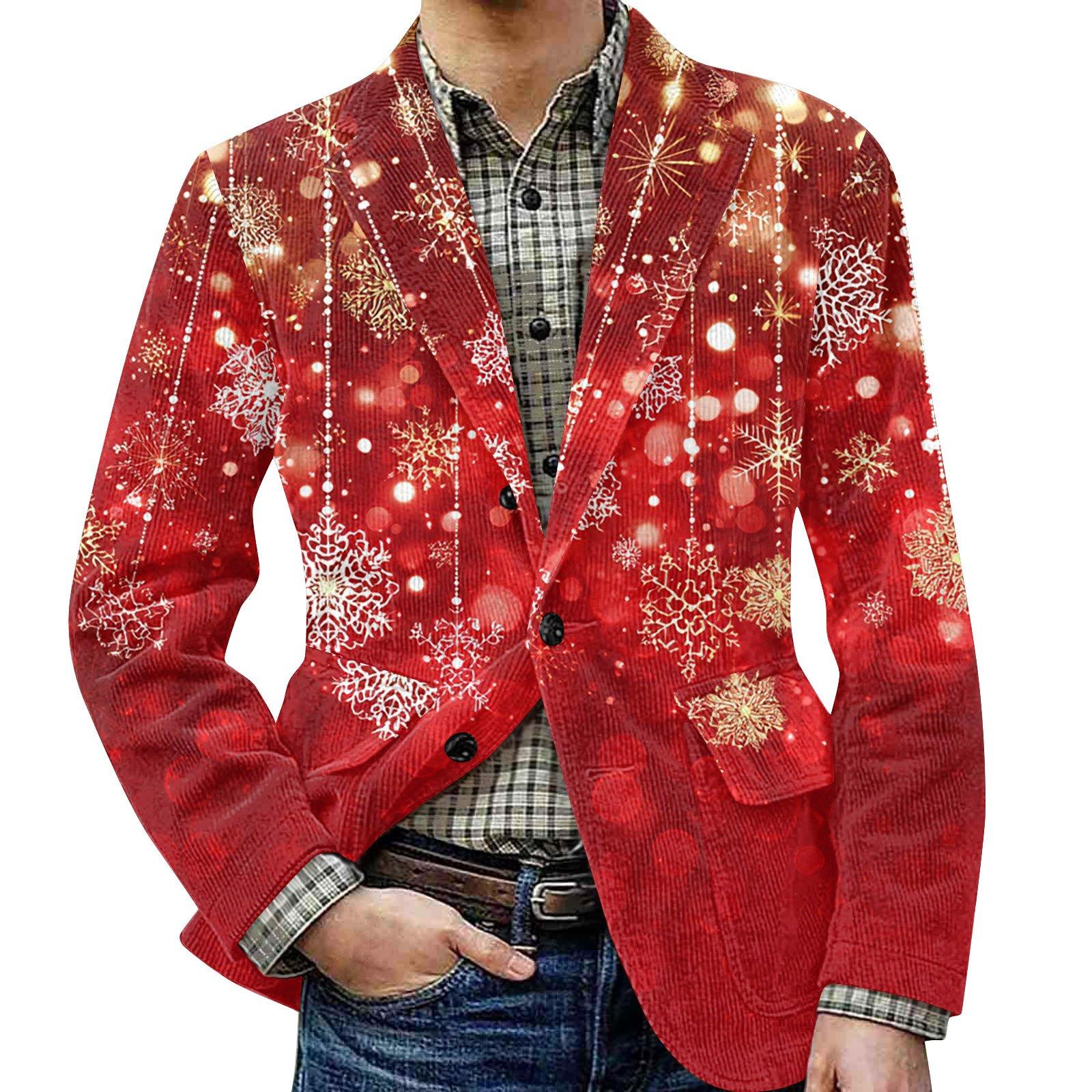 Мужской уродливый рождественский вельветовый теплый карманный пиджак-кардиган, мужской повседневный костюм XXXL