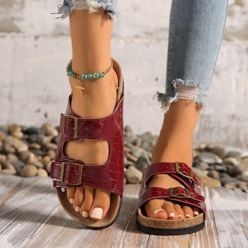 Slippers Women's Spring Summer New Products Women's Cool Slippers Large Size Buckle Lazy One Pedal Platform Beach Shoes Tide