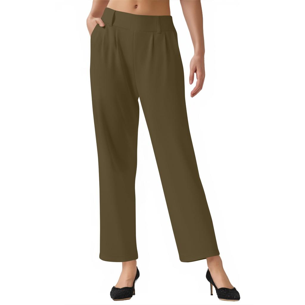 Women's High Waist Casual Wide Leg Palazzo Pants Business Work Trousers Long Straight Suit Pants Flowy Trousers With Pockets