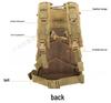 Tactical 3P Assault Backpack - Large Capacity Camo for Travel, Mountaineering, Hiking, Adventure & Camping with Load Reduction.