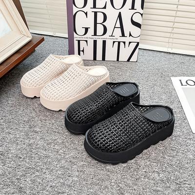 Mode Mode Décontracté Chaussures Femmes Été Nouveau Bout Rond Chaussures Plates Semelle Épaisse Antidérapantes Pantoufles pour Femmes Confort Sandales Simples pour Femmes